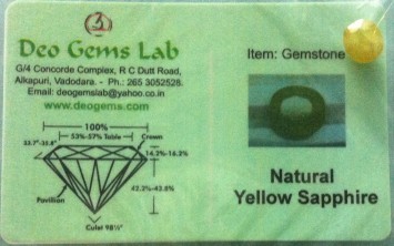 4.27 Ct. Satyamani Certified Natural Yellow Sapphire Gemstone