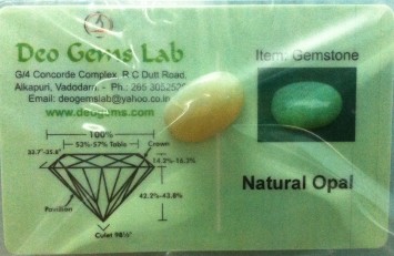 11.36 Ct. Satyamani Certified Natural Opal Gemstone