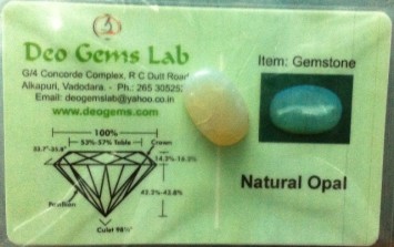 8.69 Ct. Satyamani Certified Natural Opal Gemstone