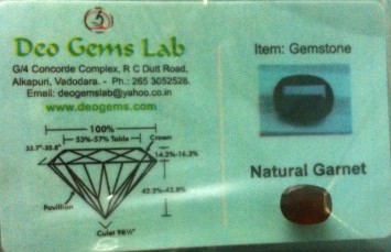 6.12 Ct. Satyamani Certified Natural Garnet Gemstone