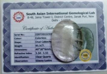 95.5 Cts Satyamani Clear Quartz / Spathik Certified Loose Gemstone For Reiki Chakra Healing