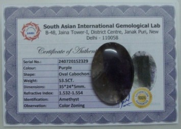 53.5 Cts Satyamani Natural Amethyst Certified Loose Gemstone For Reiki Chakra Healing