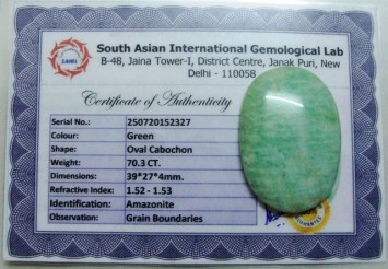 70.3 Cts Satyamani Natural Amazonite Certified Loose Gemstone For Reiki Chakra Healing