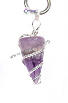 Satyamani Natural Spiral Amethyst Pendant