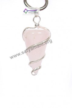 Satyamani Natural Spiral Rose Quartz  Energy Pendant