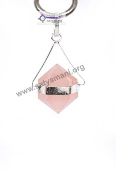 Satyamani Double Point Rose Quartz Point Pendant for Love