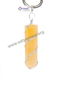 Satyamani Calcite Wrapped Point Pendant for Confidence