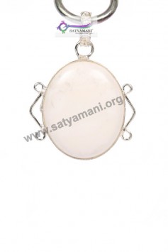 Satyamani White Agate Oval Pendant