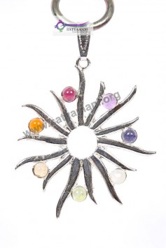 Satyamani Seven Chakra Gemstone Energy Pendant