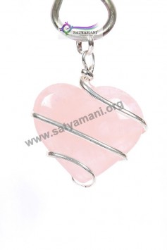 Satyamani Rose Quartz Wrapped Heart Energy Pendant