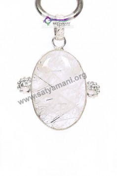 Satyamani Tourmulated Quartz Energy Pendant Art 1.