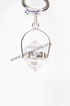 Satyamani Clear Quartz Double Point Energy Pendant