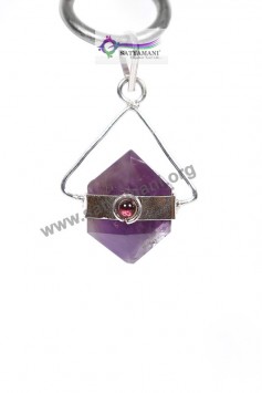 Satyamani Amethyst Double Point with Rubylite Energy Pendant