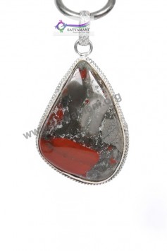 Satyamani African Bloodstone Energy Pendant .