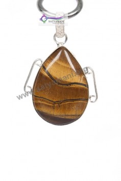 Satyamani Tiger Eye Pear Shape Energy Pendant II .