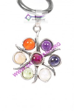 Satyamani Circle of Life Seven Charka Gemstone Energy Pendant