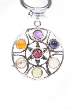 Satyamani Circle of Life Seven Charka Gemstone Energy Pendant III