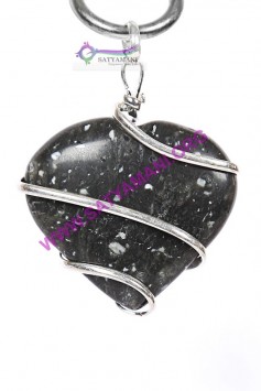 Satyamani Snowflake Obsidian Heart Pendant