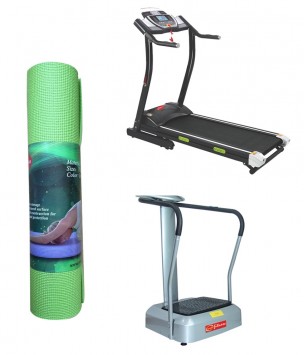 Energie Yoga Mat, Treadmill Eht-112 & Efm-701 Massager Fitness Combo