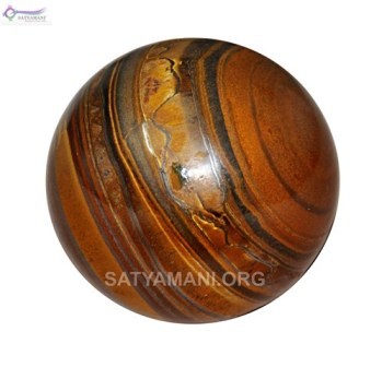 Satyamani Tiger Eye Gemstone Sphere-Ball For Reiki Chakra Vasstu Space Healing