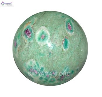 Satyamani Ruby Zoisite Gemstone Sphere-Ball For Reiki Chakra Vasstu Space Healing