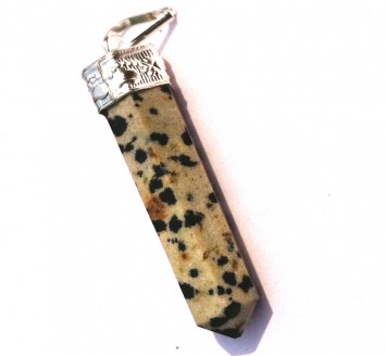 Satyamani Natural Leopard Jaspar Gemstone Crystal Point Pendant