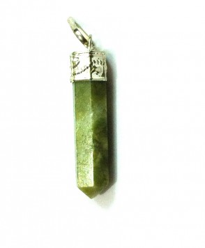 Satyamani Natural Vesuvanite Gemstone Crystal Point Pendant