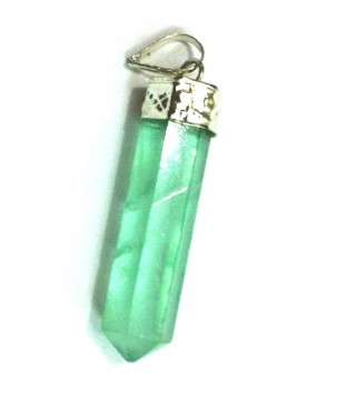 Satyamani Natural Flourite Gemstone Crystal Point Pendant