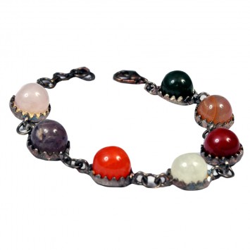 Satyamani Natural Seven Chakra  Metal Bracelet Vlll