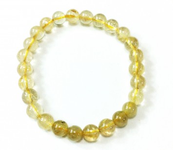 Satyamani Natural Golden Rutilated Quartz Healing Gemstone Bracelet