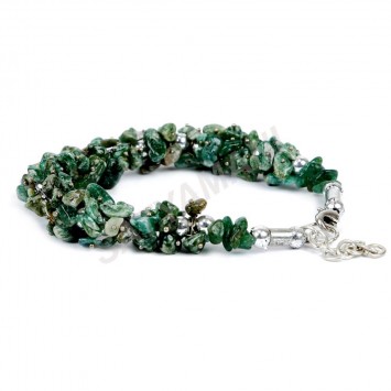 Satyamani Moss Agate Cluster Bracelet for Prosperity