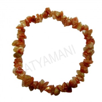 Satyamani Natural Sunstone Healing Gemstone Chips Bracelet