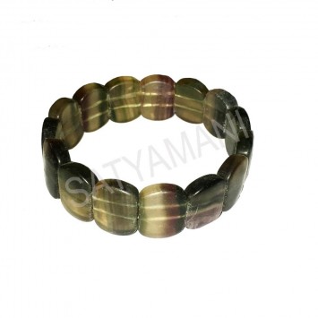 Satyamani Natural Flourite Broad Cabochon Bracelet For calmness