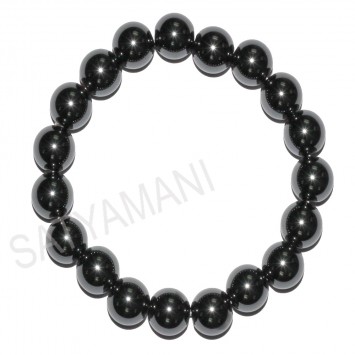 Satyamani Natural Hematite Gemstone Beads Bracelet