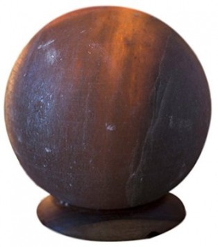 Grey globe salt lamp