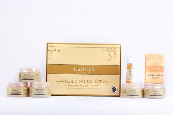 Sattvik Organics Luminous Combo- (Gold Facial Kit 260gm, Orange Scrub Soap 75gm)