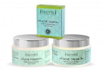 Sattvik Organics Acne Heal Plus Combo- (Acne Powder 30gm, Acne Soap 75gm, Acne Cream 40gm)