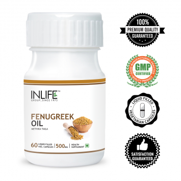 INLIFE Fenugreek Seed Oil 60 Vegetarian Capsules Sugar Balance and Womens Health