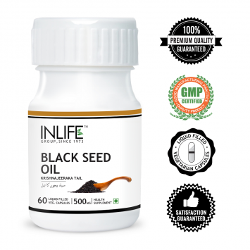 INLIFE Natural Black Seed Extra Virgin Cold Pressed Oil, 500 mg 60 Veg Capsules