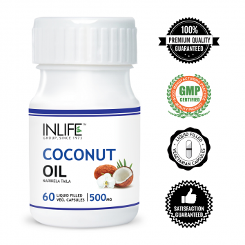 INLIFE Coconut Extra Virgin Cold Pressed Deodorized Oil, 60 Veg Caps For FatLoss