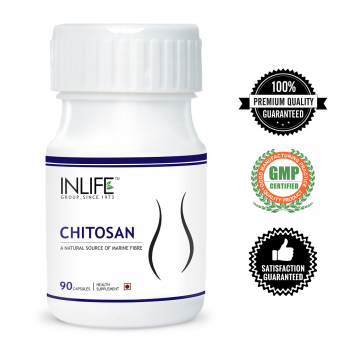 INLIFE Natural Chitosan, 350 mg Supplement 90 Capsules For Weight & Fat Loss