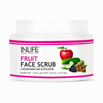 INLIFE Natural Fruit Face Scrub,100gm,Paraben Free Best Exfoliator For AcneÂ 