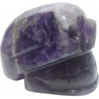 Aldomin Dark Amethyst Crystal Reiki Healing Skull