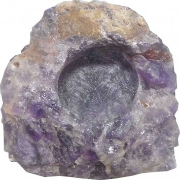 Aldomin Natural Amethyst Stone Tea Light Stand