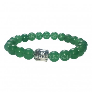 Satyamani Natural Green Aventurine Buddha Bracelet